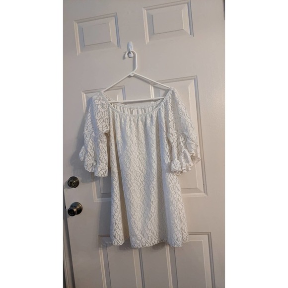 Jole Whire Lace Ruffle Speece Shirt, Small - Picture 1 of 10